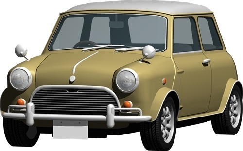 ミニクーパー背景透明切り抜き画像　2000