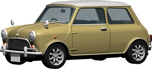 ミニクーパー背景透明切り抜き画像　2002