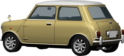 ミニクーパー背景透明切り抜き画像　2005