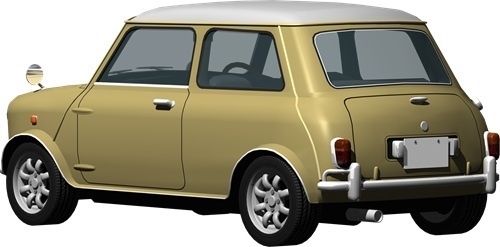 ミニクーパー背景透明切り抜き画像　2006