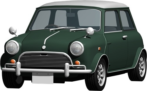 ミニクーパー背景透明切り抜き画像　3000