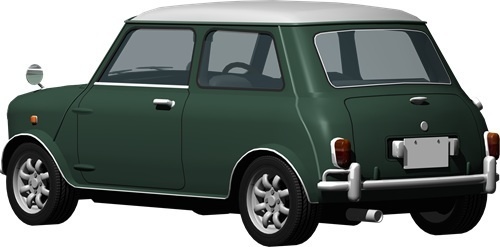 ミニクーパー背景透明切り抜き画像　3006