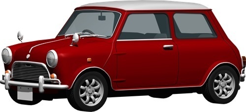 ミニクーパー背景透明切り抜き画像　4002