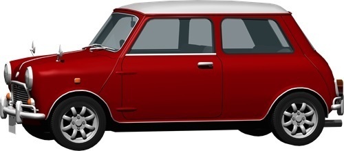 ミニクーパー背景透明切り抜き画像　4003