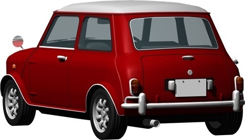 ミニクーパー背景透明切り抜き画像　4007