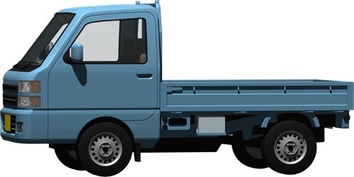 軽トラック背景透明切り抜き画像　1003