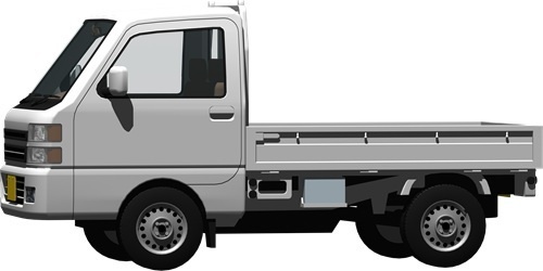 軽トラック背景透明切り抜き画像　3003