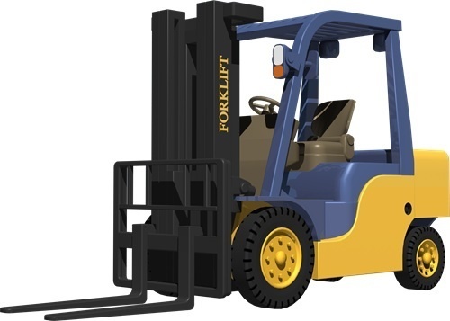 フォークリフト背景透明切り抜き画像　1001