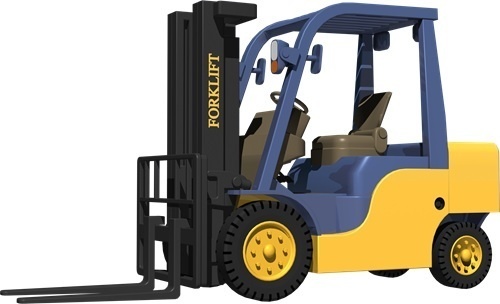 フォークリフト背景透明切り抜き画像　1002