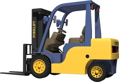 フォークリフト背景透明切り抜き画像　1005