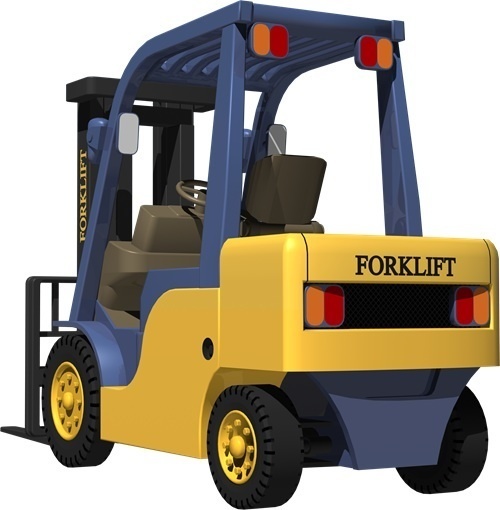 フォークリフト背景透明切り抜き画像　1007