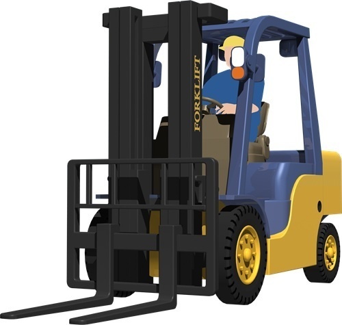 フォークリフト背景透明切り抜き画像　2000
