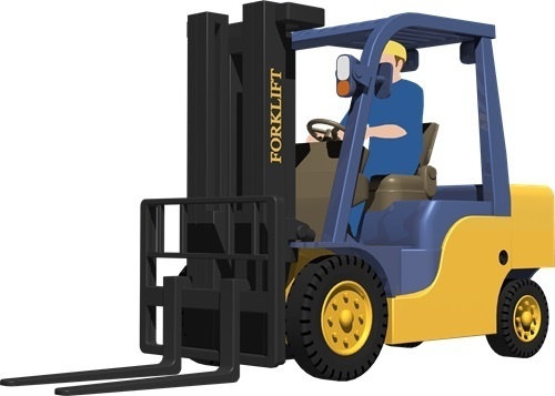 フォークリフト背景透明切り抜き画像　2001