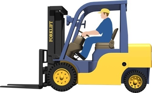 フォークリフト背景透明切り抜き画像　2004