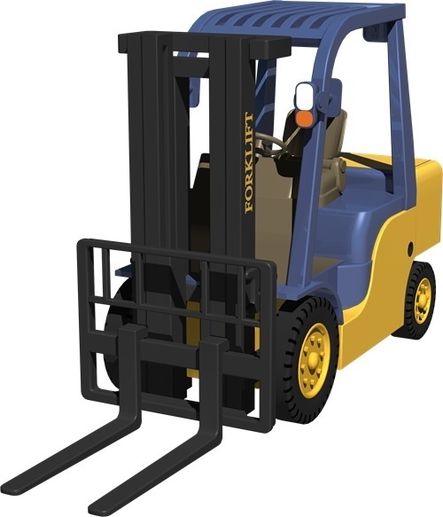 フォークリフト背景透明切り抜き画像　3000