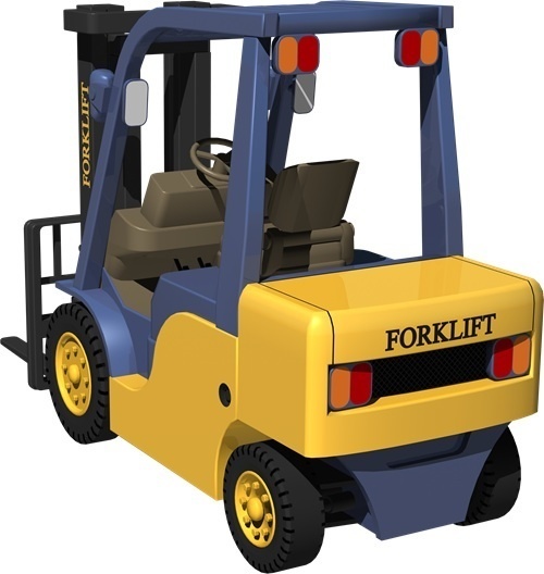 フォークリフト背景透明切り抜き画像　3007