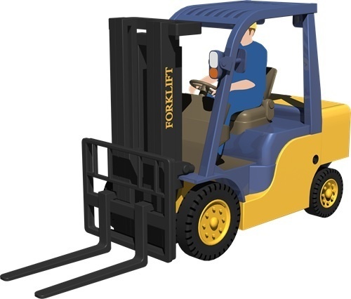 フォークリフト背景透明切り抜き画像　4001