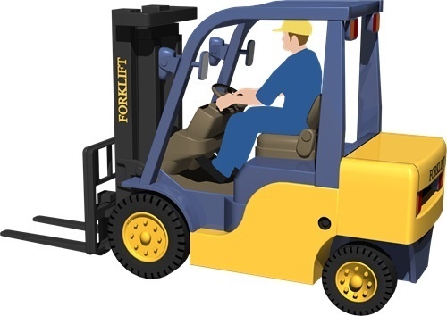 フォークリフト背景透明切り抜き画像　4005