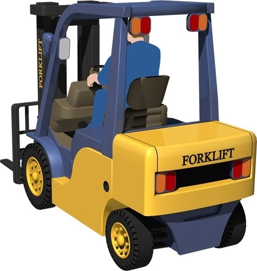 フォークリフト背景透明切り抜き画像　4007
