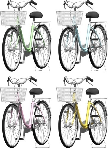 自転車ママチャリ、背景透明切り抜き画像　1