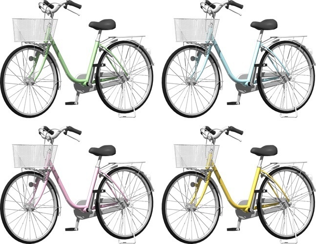 自転車ママチャリ、背景透明切り抜き画像　2