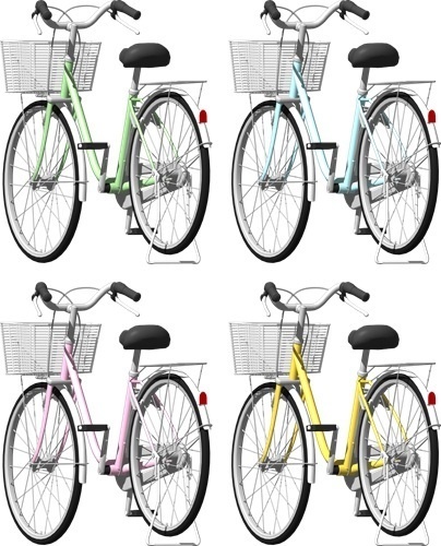 自転車ママチャリ、背景透明切り抜き画像　4