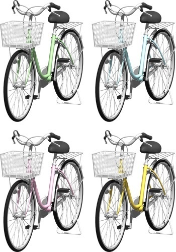 自転車ママチャリ、背景透明切り抜き画像　5
