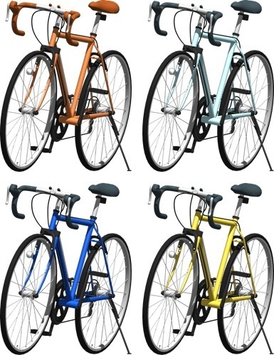 自転車ロードバイク、背景透明切り抜き画像　1