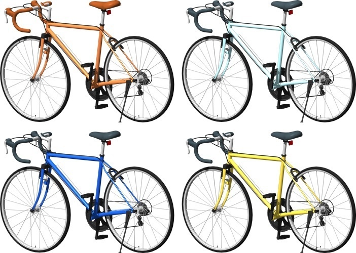 自転車ロードバイク、背景透明切り抜き画像　3