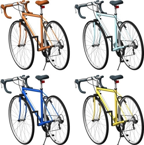 自転車ロードバイク、背景透明切り抜き画像　4