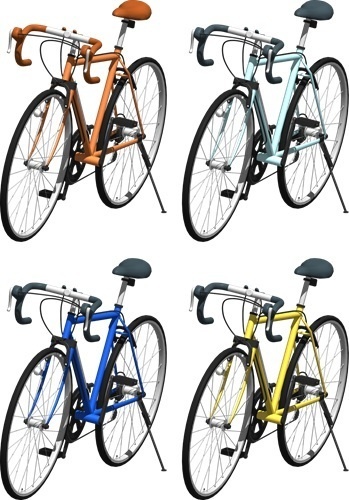 自転車ロードバイク、背景透明切り抜き画像　5