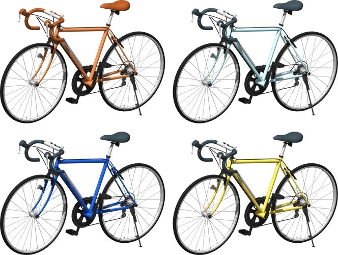 自転車ロードバイク、背景透明切り抜き画像　6