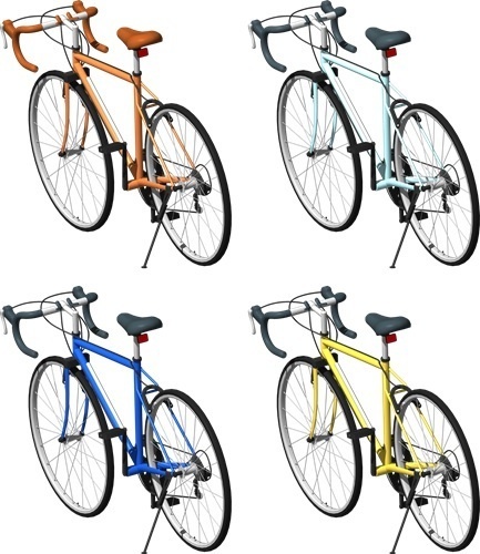 自転車ロードバイク、背景透明切り抜き画像　8