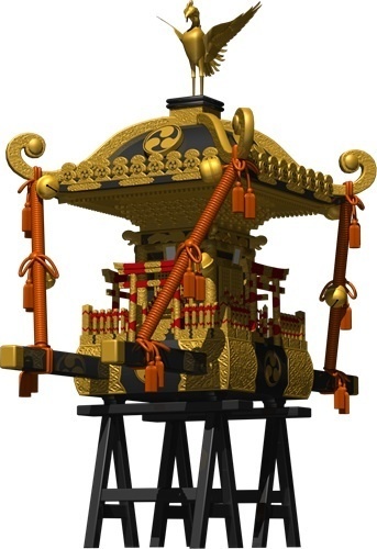 お神輿、背景透明切り抜き画像007