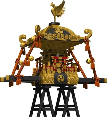 お神輿、背景透明切り抜き画像009