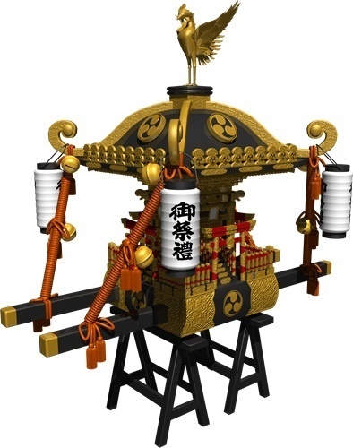 お神輿、背景透明切り抜き画像011