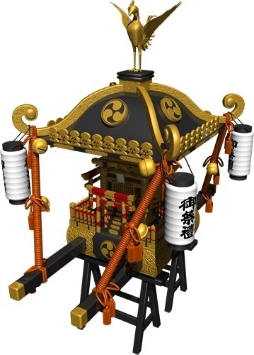 お神輿、背景透明切り抜き画像013