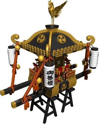 お神輿、背景透明切り抜き画像014