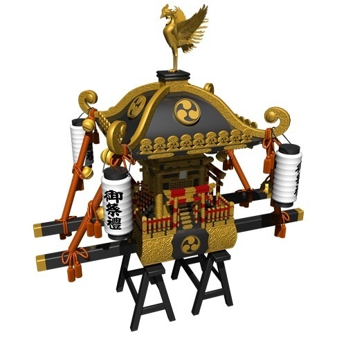 お神輿、背景透明切り抜き画像015