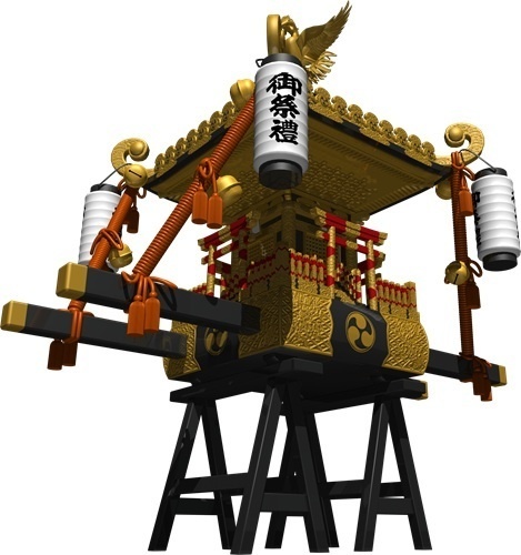 お神輿、背景透明切り抜き画像017