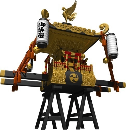 お神輿、背景透明切り抜き画像018