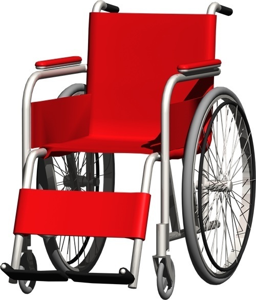 車椅子、背景透明切り抜き画像　000