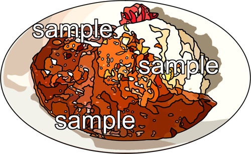 料理カレーライスのイラスト、背景透明切り抜き画像