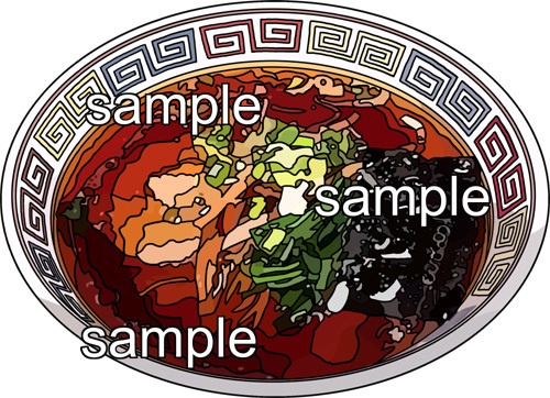 ラーメンのイラスト、背景透明切り抜き画像
