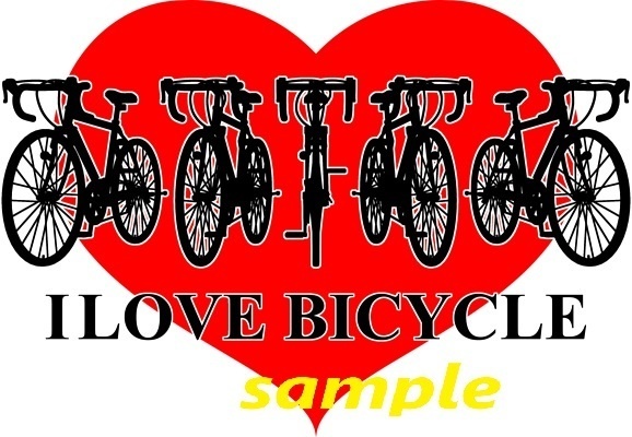 Tシャツ黒 自転車とハート