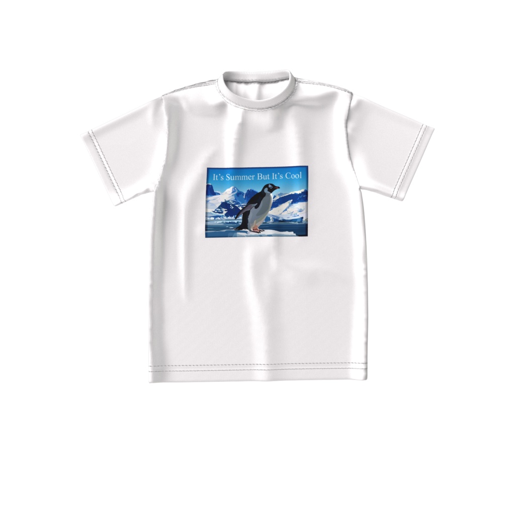 Ｔシャツ白 氷山とペンギン