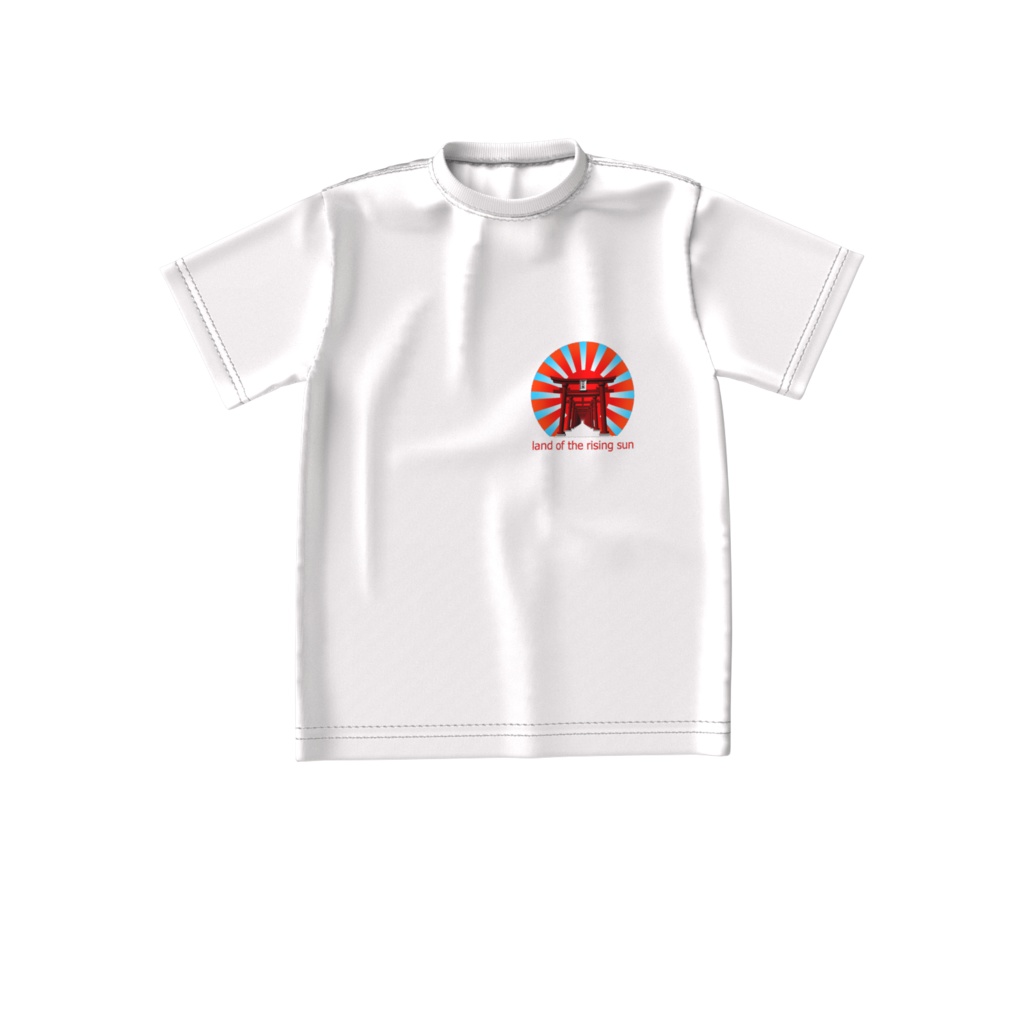 鳥居と太陽の白Tシャツ