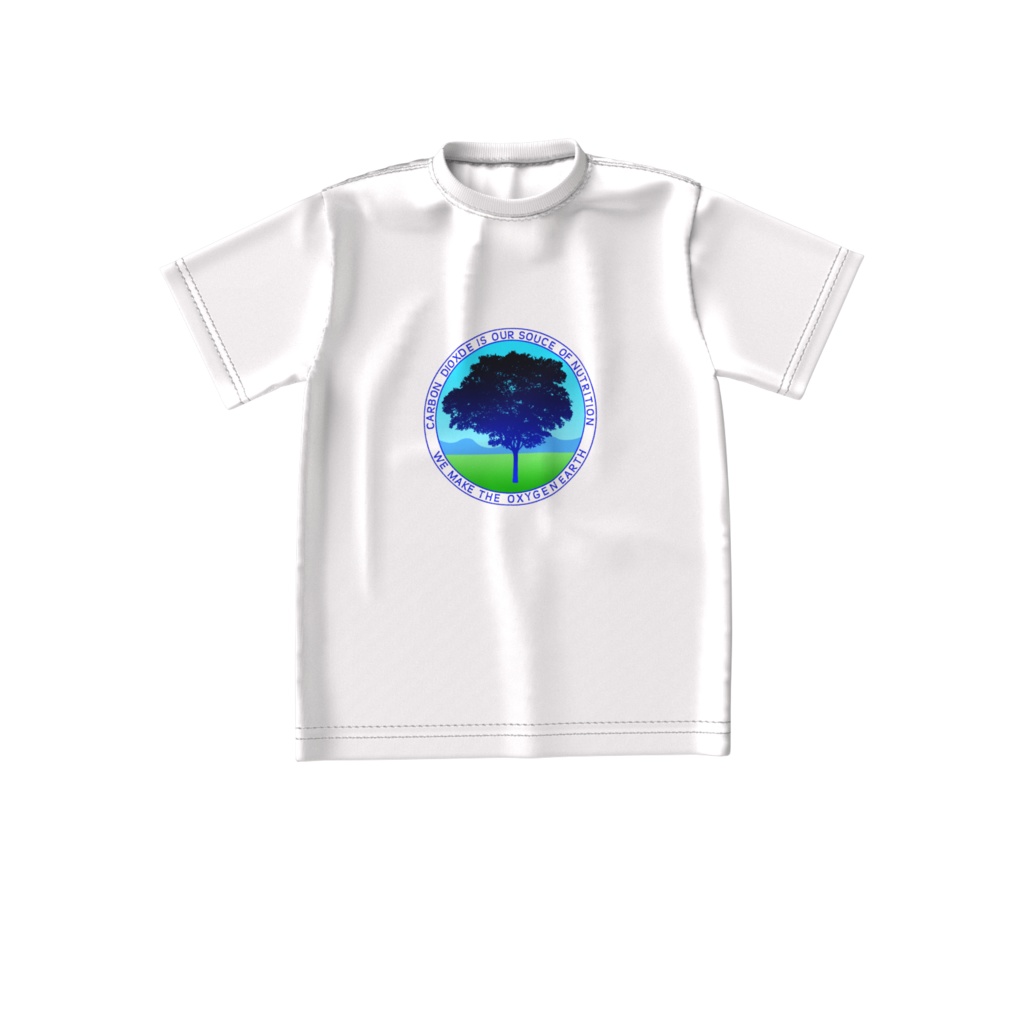 Tシャツ白 樹木と二酸化炭素1