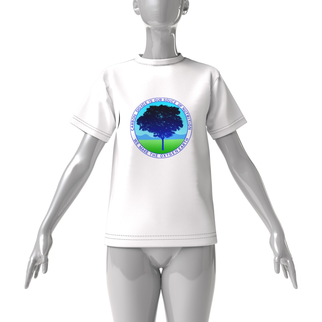 Tシャツ白 樹木と二酸化炭素1