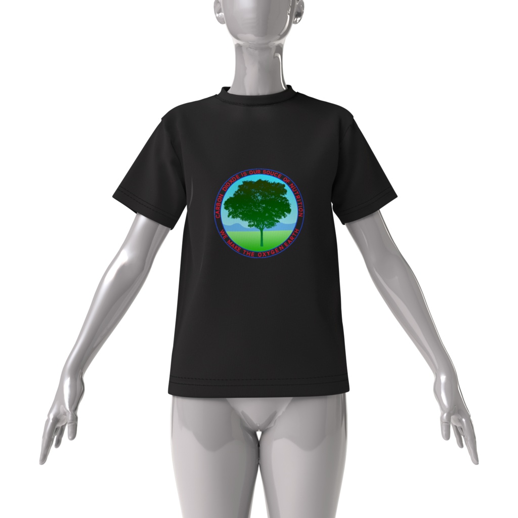 Tシャツ黒 樹木と二酸化炭素1